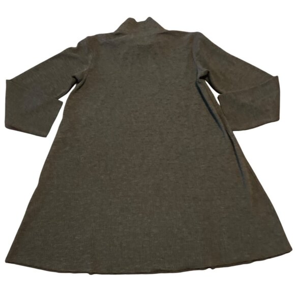 MNG Mango Grey Turtleneck Mock Neck A-Line Open Hem Ribbed Dress Size 9-10 - Picture 6 of 6